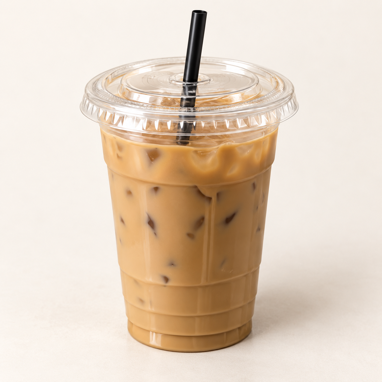 Iced coffee in a plastic cup
