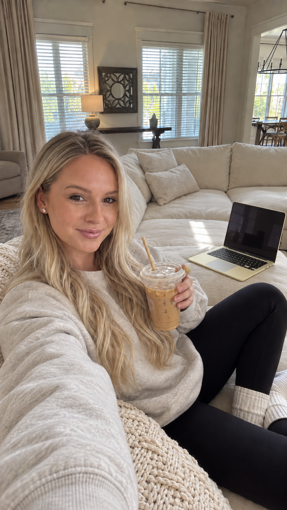 Katie's AI-created AI content engine couch image, shown as the walkthrough thumbnail