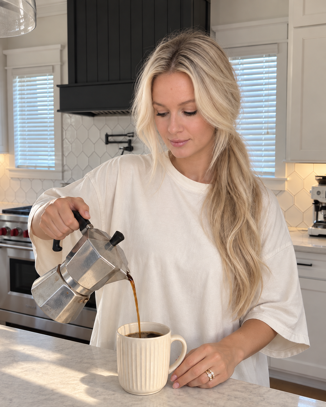 AI-created example of a polished kitchen moment using Katie’s references